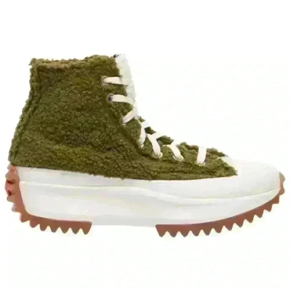 Converse Shoes - Converse Run Star Hike High Women's Fur Green Moss Lace Up 573197C Size 6.5